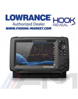 LOWRANCE Сонар и GPS картограф Hook Reveal 7 с HDI сонда 83/200 kHz и 455/800 kHz - BG Menu и карта